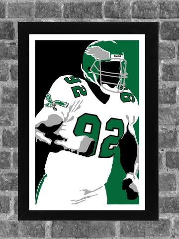 Philadelphia Eagles Reggie White Minister of Defense Portrait Print Art 11x17 Cover