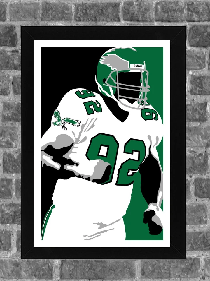 Arte impreso retrato ministro de Defensa blanco Reggie Philadelphia Eagles 11x17 Foto 1 de 1