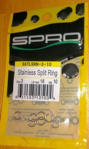 Spro SSTLSRN-3-10 Size 3 Stainless Split Rings 16 lb test Qty 10 - Picture 1 of 2