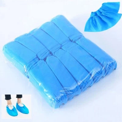 100pcs Disposable Non-woven Shoe Covers Indoors Office Blue Easy Shoe Covers - Image 1 of 3