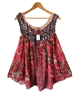 Intimately Free People Bali Mariposa Slipperkleid mit Blumenmuster Gr. Medium M Krawatte Boho neu - Bild 1 von 12