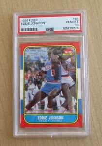 1986 Fleer Basketball NBA Eddie Johnson trading card #51 PSA 10 GEM MINT - Picture 1 of 2