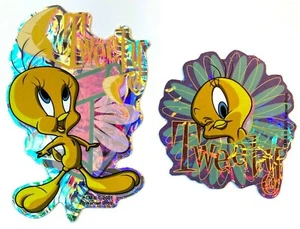 Lote de 2 calcomanías de máquina expendedora Looney Tunes Piolín pájaro de colección nuevas 2001 - Imagen 1 de 3