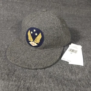 NWT RRL by Ralph Lauren Gray Cap Wool-Blend Leather Strap Adjustable One Size - Picture 1 of 13