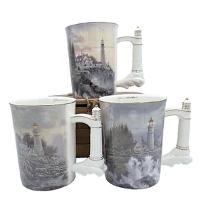 Thomas Kinkade Mugs Seaside Inspirations 2003 Set 2 Heirloom Porcelain VTG - Picture 1 of 20