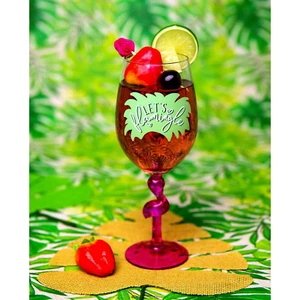 Big Mouth Inc Let's Flamingle Flamingo Wine Glass Holds 18 fl oz - Picture 1 of 3