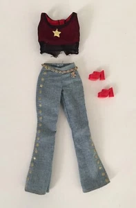 Barbie Fashion Avenue Doll Clothes Star Top & Jeans w/ Shoes Mattel 2001 - Picture 1 of 4
