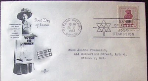 Canada FDC 50th ANNIVERSARY WOMENS RIGHT TO VOTE. Ottawa 1967. - Picture 1 of 1