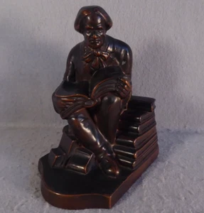 Nuart Bronzed Metal Bookend Bookworm Elbert Hubbard Roycraft Arts Founder 1930s - Picture 1 of 7