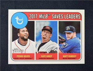 2018 Topps Heritage Minors Base #196 Nate Griep Matt Ramsey Pedro Beato