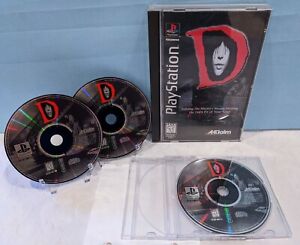 D - Long Box (Sony PlayStation 1, 1996) Complete with Manual - Tested & Working