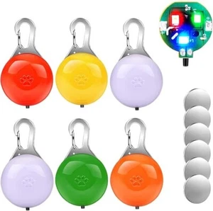Hundehalsband Licht, 6 Stück Bunt Clip-On Hundelicht, Wasserdicht Sicherheit 3 Blinkend - Bild 1 von 12