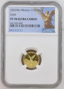 2022 Mexico Libertad Gold  1/10th oz Gold Proof Coin NGC PF70 - Picture 1 of 2