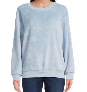 Lilo & Stitch Disney Blue Furry Christmas Sweater With Embroidered Stitch XL - Picture 1 of 7