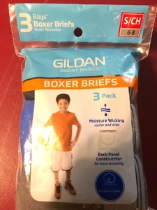 Gildan Boys small Boxer / Briefs 3 Pair 6 - 8 - Picture 1 of 2