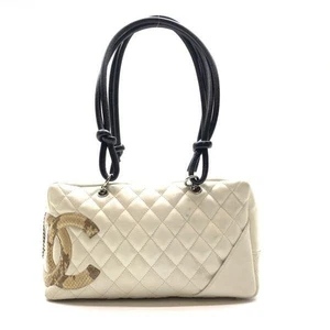 CHANEL Cambon Borsa da Bowling A25171 Bianca, Borsa a Tracolla Marca Coco - Foto 1 di 9