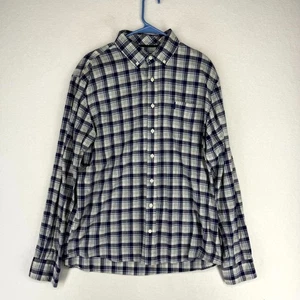 Johnnie-O Herren 100% Baumwolle kariert blau-weiß Button Down Hemd Herren Größe L - Bild 1 von 10