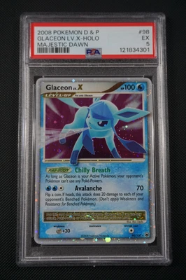 Pokemon Majestic Dawn Glaceon Lv.X #98 - PSA 5 - Image 1 of 4
