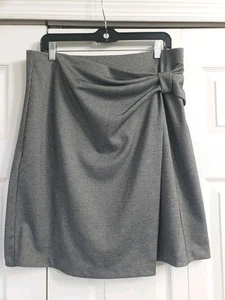 Ann Taylor Factory FAB! 12 schwarz/grau Hahnentritt Faux Wickel Schleife Stretch Rock - Bild 1 von 6