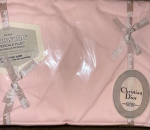 Vintage Christian Dior Wamsutta Supercale Plus twin pink  Flat Sheet NEW SEALED - Picture 1 of 9