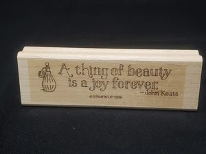 Vintage 1996 Stampin' Up! John Keats Beauty Quote 1.25" Crafting Rubber Stamp - Picture 1 of 3