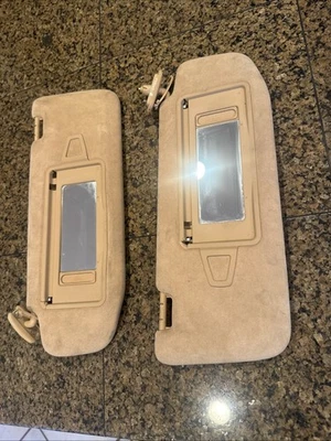 2004 Mercedes W220 S600 PAIR Sun Visor Mirror Suede / Alcantara Java 574A - Image 1 of 4