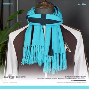 Blue Archive Scarf Anime Cosplay Blue Scarf Knitted Scarf  Xmas Gift - Picture 1 of 6