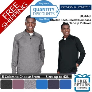 🔥 Devon & Jones Stretch Tech-Shell Compass Quarter-Zip Pullover Up To 4XL DG440 - Picture 1 of 23