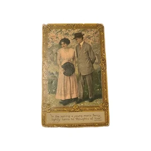 Antique In The Spring Postcard Color Tinted Divided Back - Picture 1 of 2