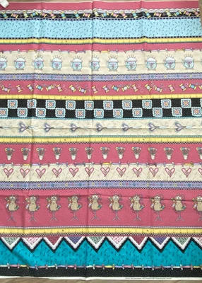Vtg 1997 Daisy Kingdom ~ Sew Cozy Sampler ~ Cotton Fabric 1 yard x 44" wide - Image 1 of 4