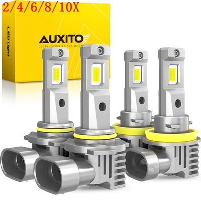 9005+H11 Kit Bombillas LED Súper Brillantes 6500k Blanco Viga Alta/Baja 4/8x Foto 1 de 4