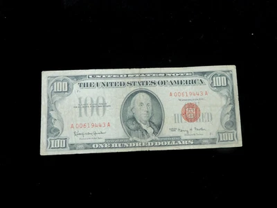 1966 $100 United States Red Seal Note - Serial #A00619443A - Image 1 of 4