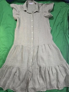 L'Atelier Damen langes Maxi Leinen Kleid Größe 7/8 - Bild 1 von 7