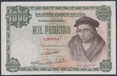 España 1000 Pesetas 19-02-1946 VF+ P. 133a, Billete, Circulado Foto 1 de 2