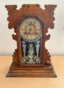 Antique Ansonia Mercury Pendulum Gingerbread Mantel Clock Made in NY USA - Picture 1 of 8