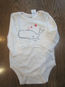 NWT BABY GAP GIRL'S IVORY BODYSUIT IVORY WHALE "AHOY CUTIE" 12 18 - Picture 1 of 3