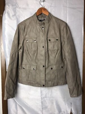 Alfani Petite средний желтовато-коричневый веган кожаная куртка - Изображение 1 из 4