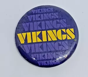 Minnesota Vikings Football Purple and yellow pinback button 1.5 Inches - Picture 1 of 3