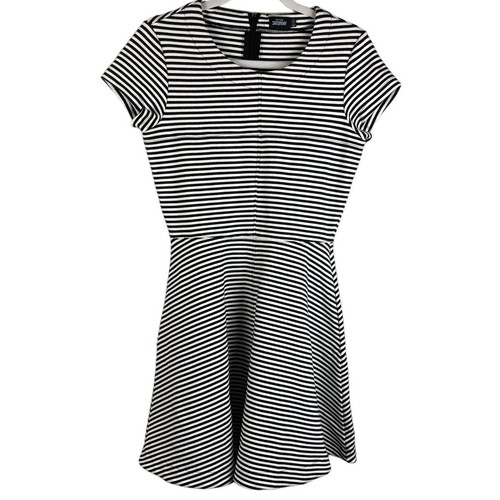 Abito Kate Spade Saturday nero bianco a righe buone volte aderente e svasato taglia small