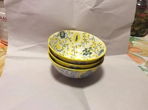 (3) Patina Vie Sunshine Tidbit Bowl 4.75” x 2.5” Import Porcelain Ink Wash Glaze - Picture 1 of 5