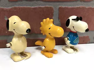 Lot Vintage Peanuts Snoopy Joe Cool Woodstock Wind-Up Toys United Aviva 1966 72' - Picture 1 of 6