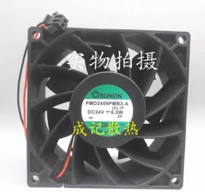 SUNON PMD2409PMB3-A  (2) 9038 DC24V 6.0W 9CM 2-Pin Inverter Cooling Fan - Image 1 of 3