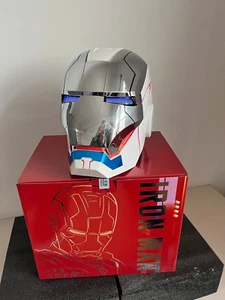 Maschera casco AutoKing Iron Man MK5 placcatura bianca argento indossabile cosplay prop NUOVO - Foto 1 di 11