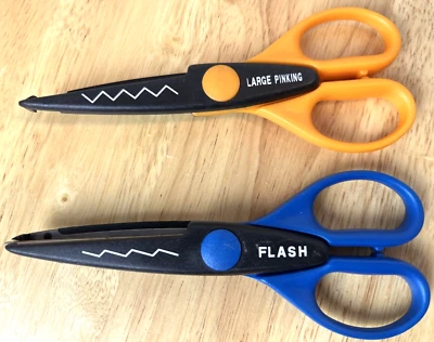 2 Craft Paper Edgers Scissors Lot Large Pinking Flash Arts and Crafts set - Image 1 of 3