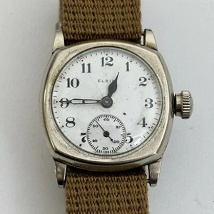 Reloj Antiguo Elgin Primera Guerra Mundial Estuche Cojín Lleno de Oro Estilo Militar Esfera - Leer - Imagen 1 de 9