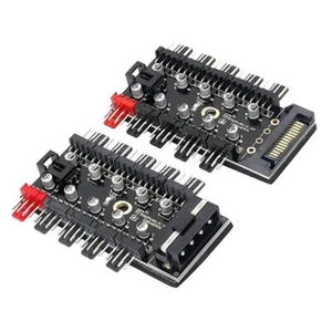 1 to 10 4Pin PWM Cooling Fans HUB PC Large 4D Port Power Speed Controller FR - Afbeelding 1 van 10