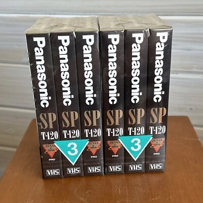 Panasonic SP T-120 VHS NV-T120ZS3 Zetas Hi Acoplamiento Lote de 6 Sellados Foto 1 de 4