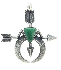 Kevin Yazzie Navajo Sterling Silver Handmade Arrow Naja Pendant Lucin Variscite - Picture 1 of 8