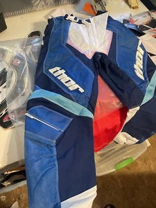 Thor Youth 22 Waist 5t Motocross Pants MX Off Road ATV BMX yz blue - Picture 1 of 6