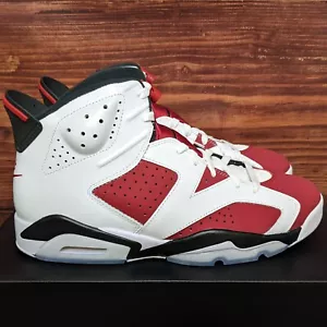 Nike Air Jordan 6 Retro OG Carmine Men's 11.5 White Red Black Shoes CT8529-106 - Picture 1 of 9